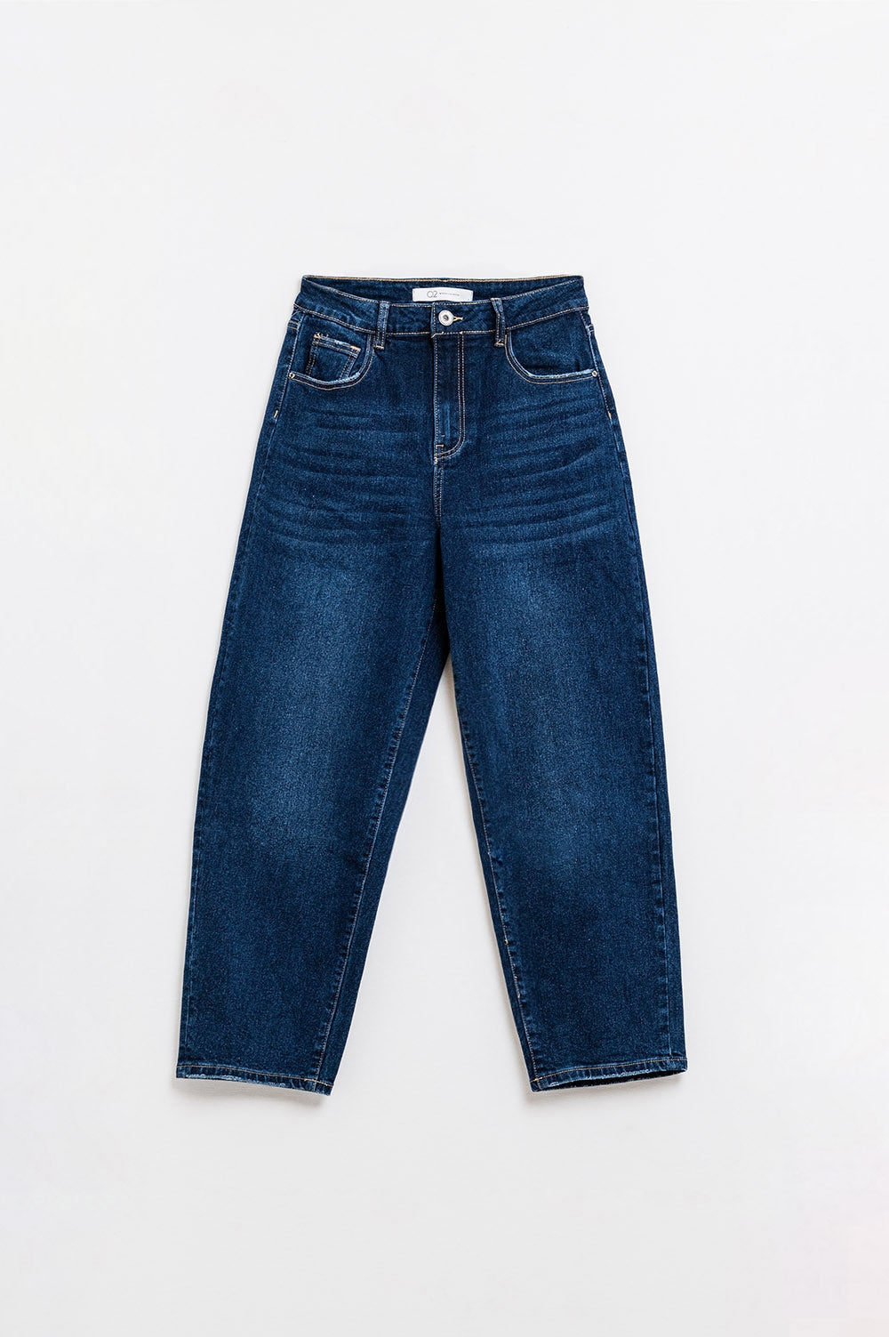 Calças de ganga de perna larga Mom Jeans em Mid Wash